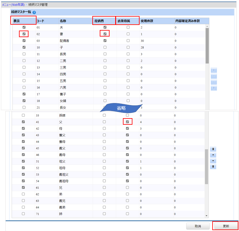 北海道：［関連システム］タブ－[Web年調]－『マスタメンテナンス』－『続柄マスタ』ー.png